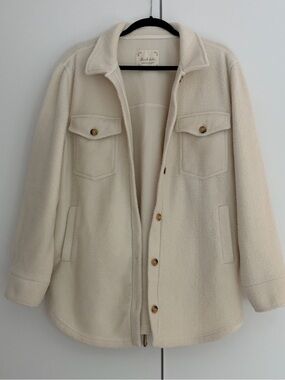 Altar'd State Cream Teddy Shacket Jacket M